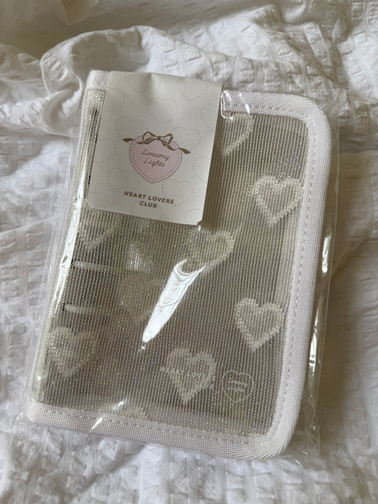A7 Glitter hearts ring binder journal