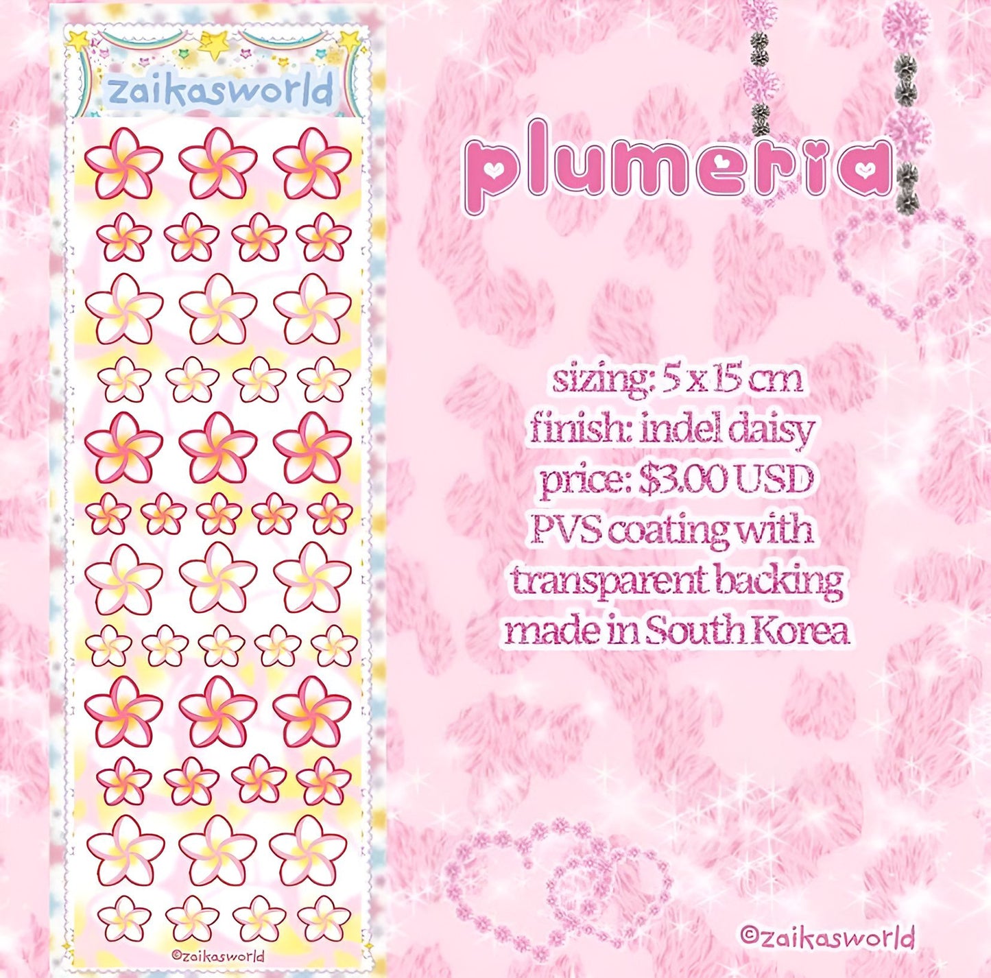 Plumeria sticker sheet