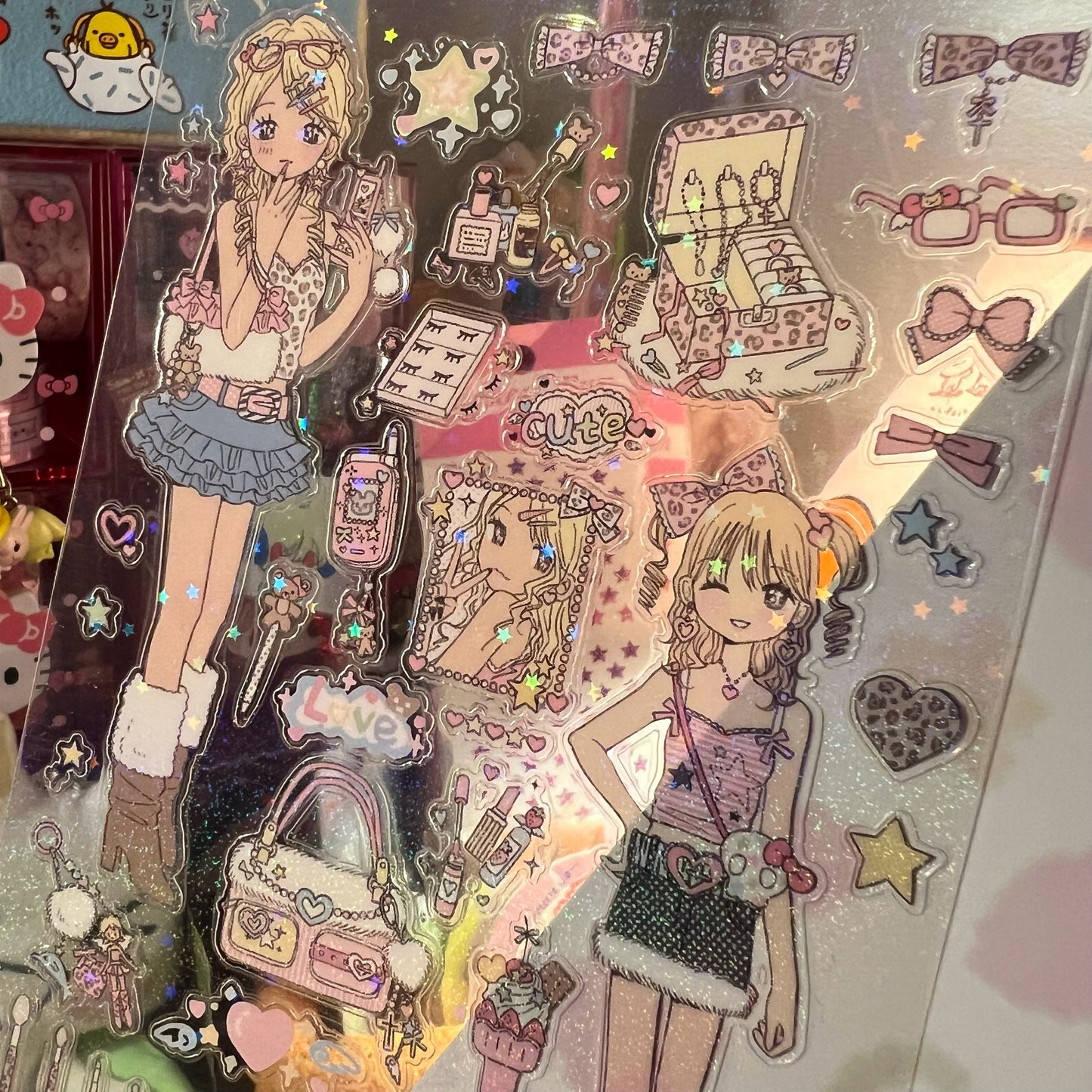 Pink shibuya girl sticker sheet