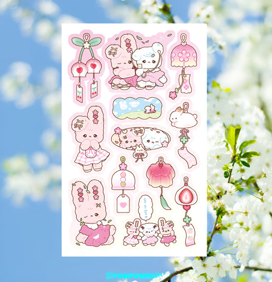 Wind chime sticker sheet