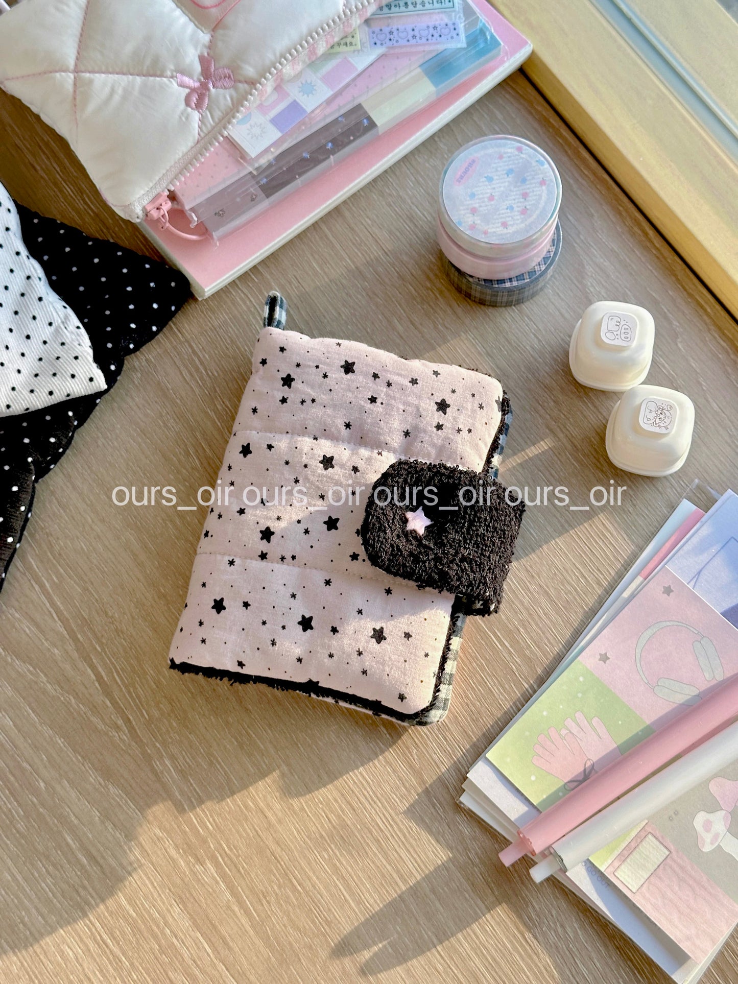 A7 fleece star ringbinder journal