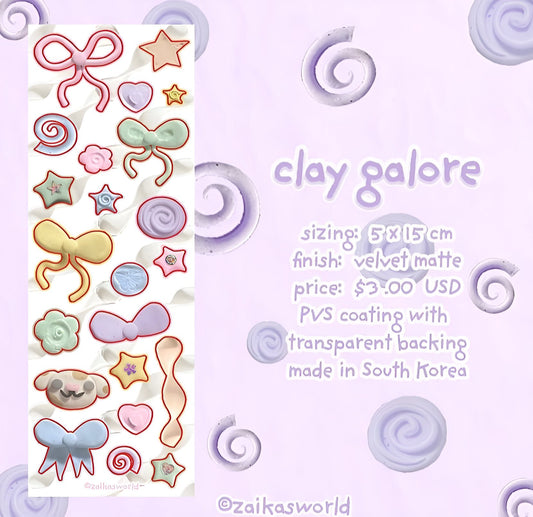 Clay galore sticker sheet