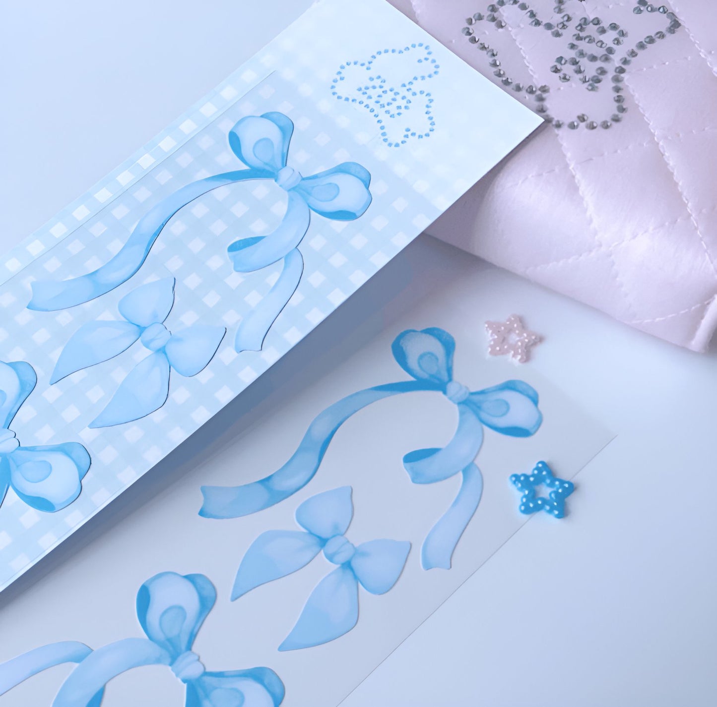 Blue bow sticker sheet