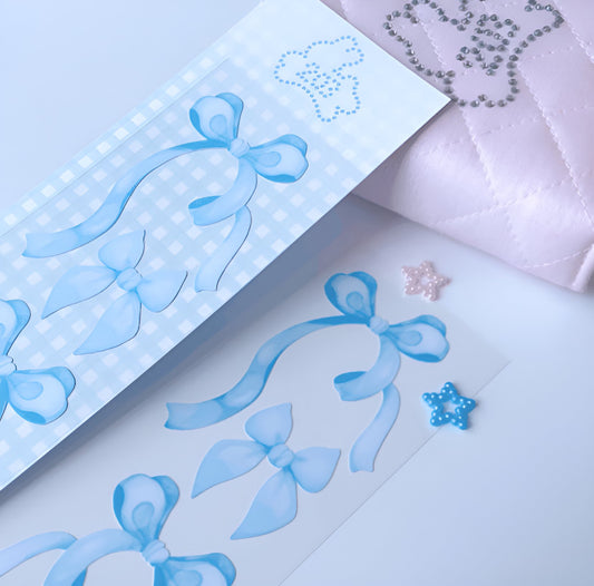 Blue bow sticker sheet