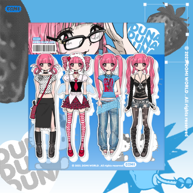 Red haired girl sticker sheet