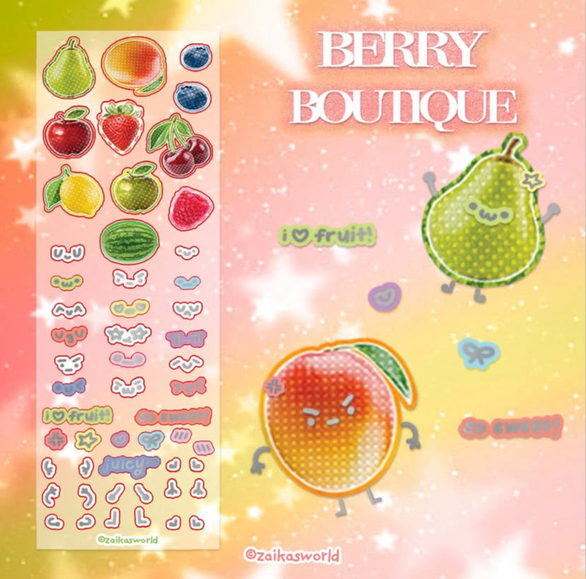 Berry boutique sticker sheet