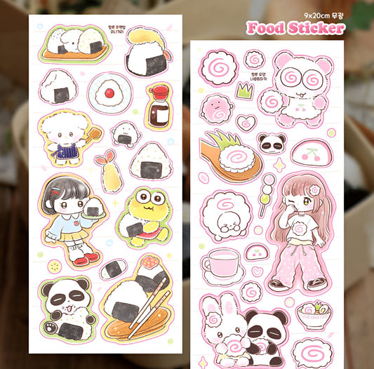 Food girls sticker sheet