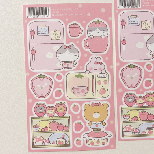 Strawberry kitchen sticker sheet