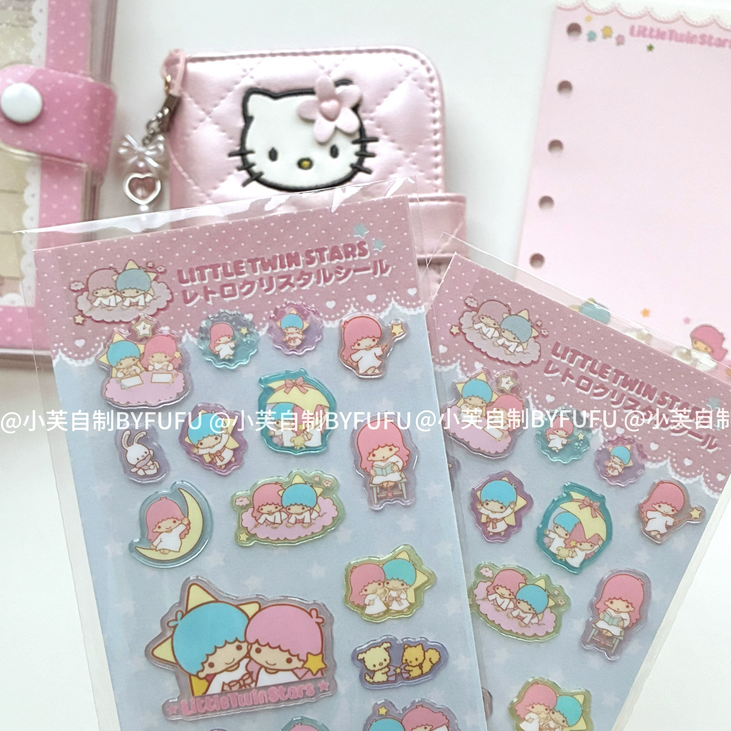 Twin stars resin deco sticker sheet