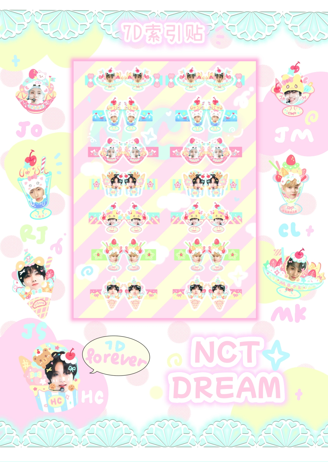 NCT dream group sticker sheet