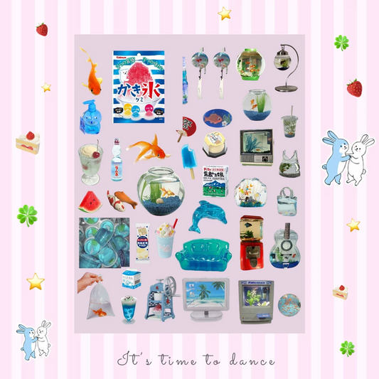 Seaside town deco sticker sheet