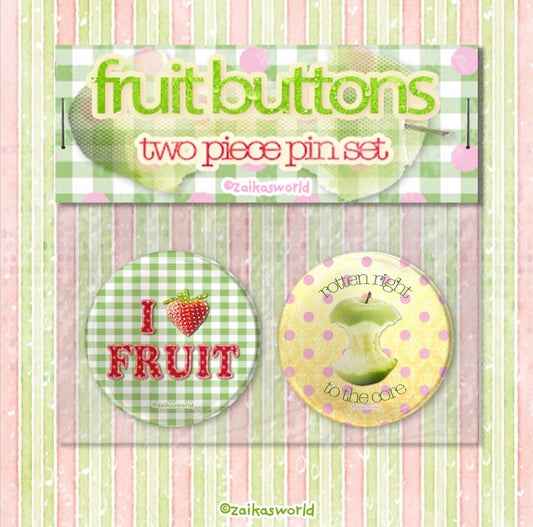 Fruit buttons pin set