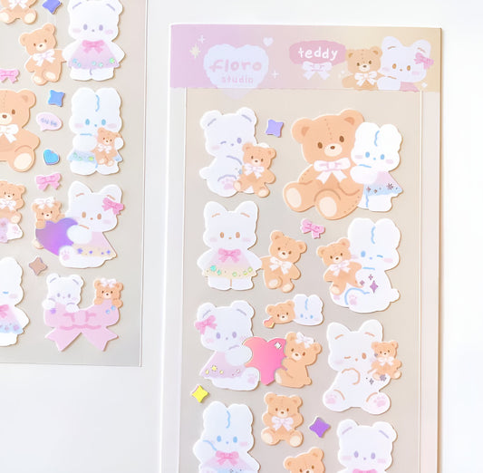 Stuffed bear sticker sheet