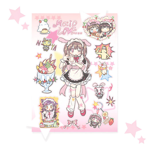 Pudding maid sticker sheet