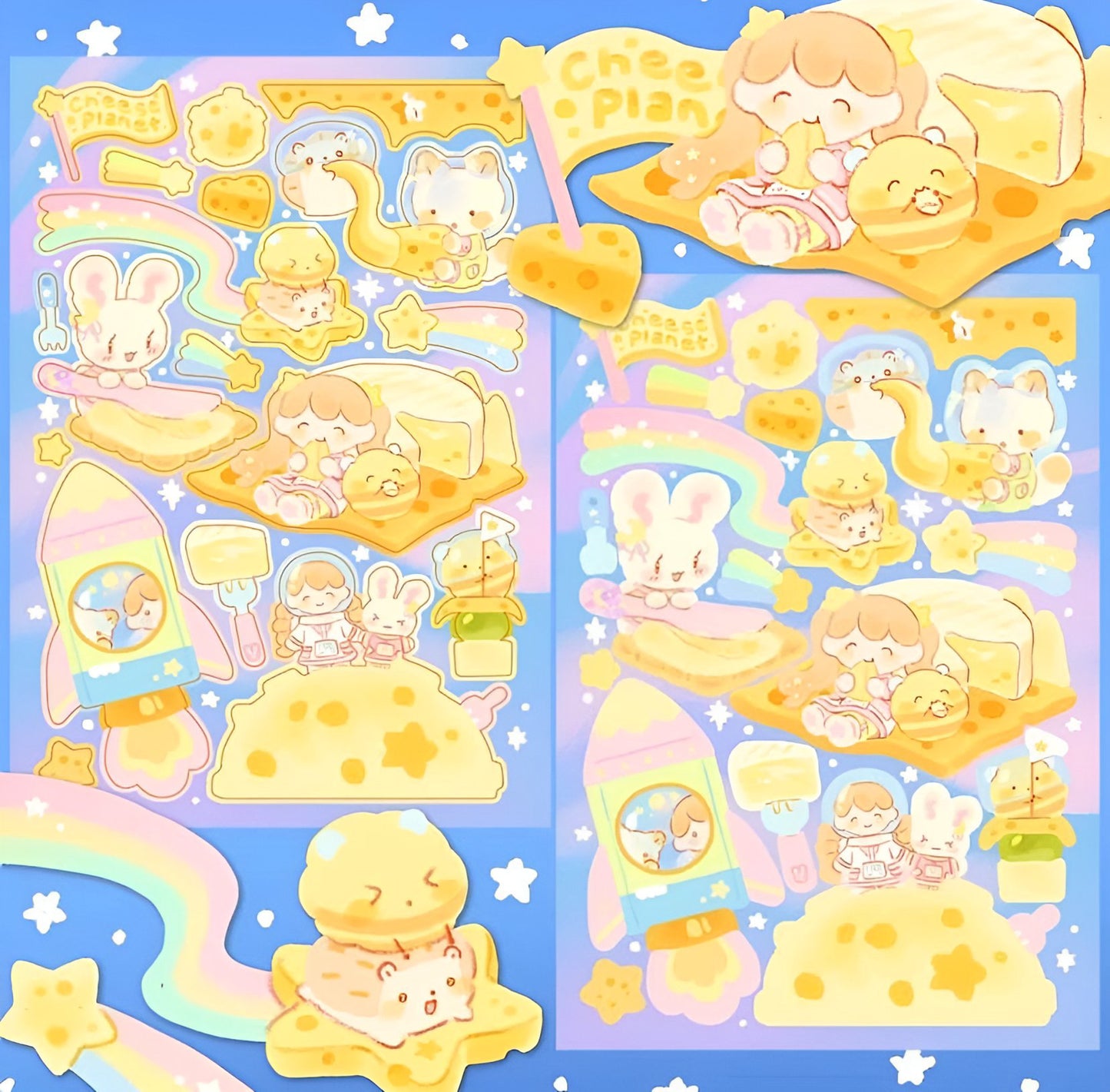 Space picnic sticker sheet