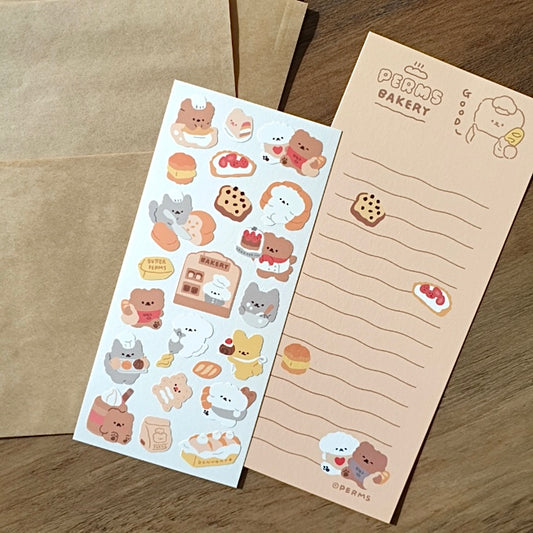 Perms bakery sticker sheet