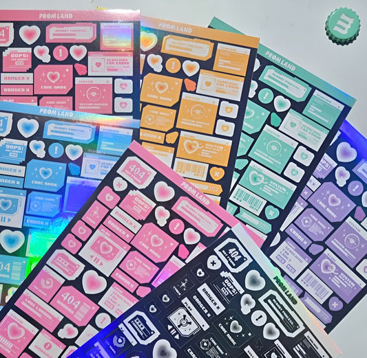 Cyber deco sticker sheets