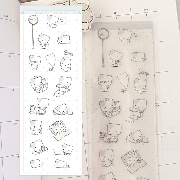 Working kitten sticker sheet