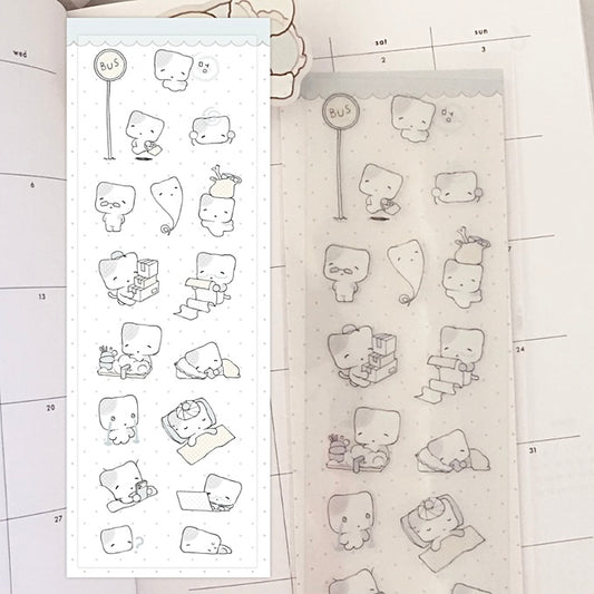 Working kitten sticker sheet