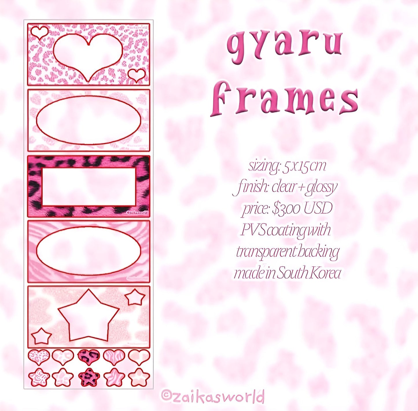 Gyaru frames sticker sheet