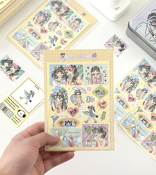 Summer vacation sticker sheet