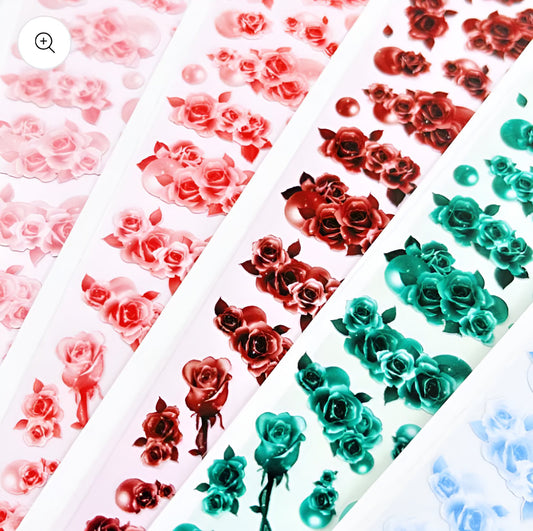 Rose bubble sticker sheets