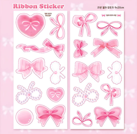 Bows paper sticker sheet