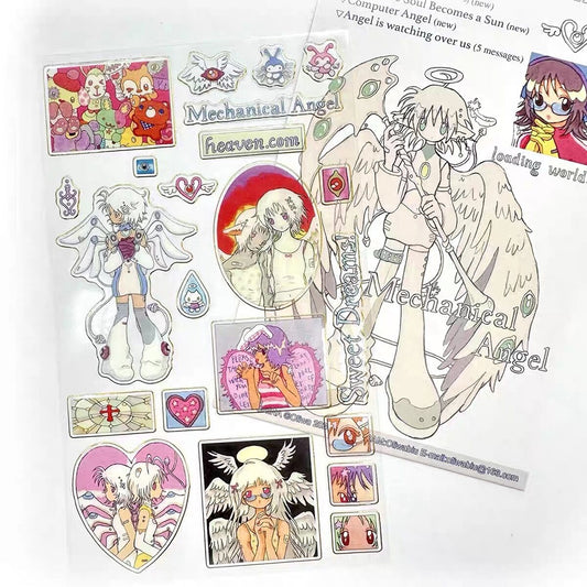 Mechanical angel sticker sheet