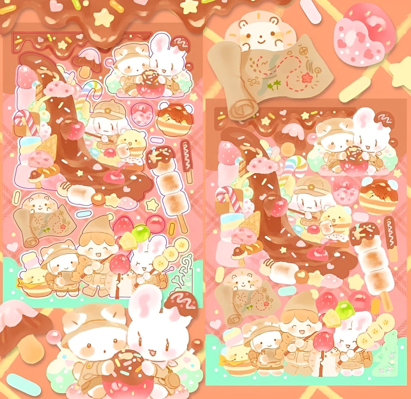 Chocolate fountain sticker sheet