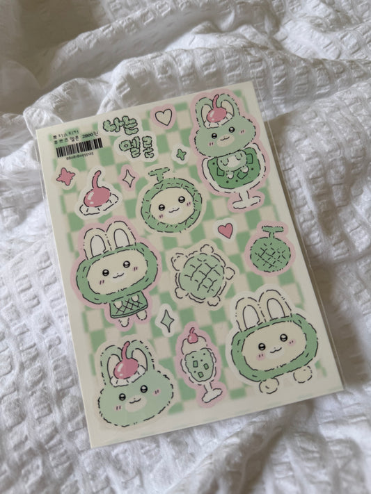 Melon bunny sticker sheet
