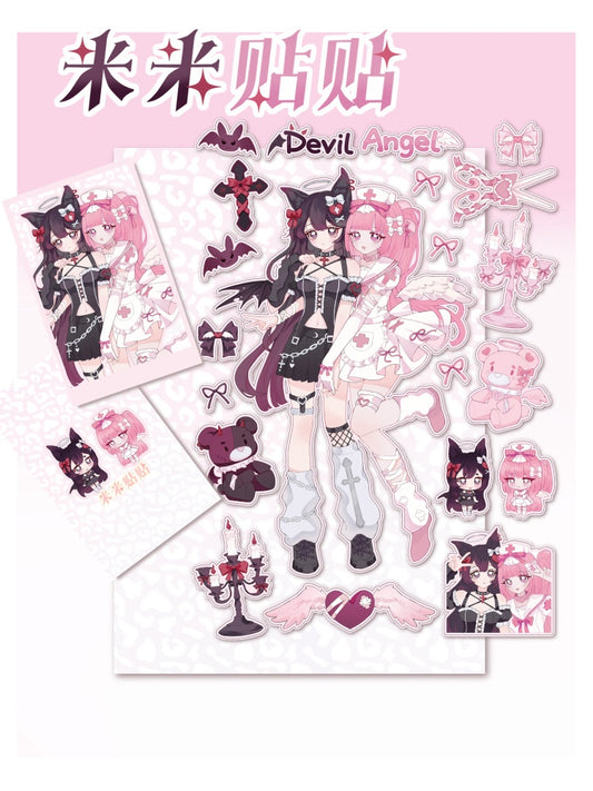 Devil angel girls sticker sheet