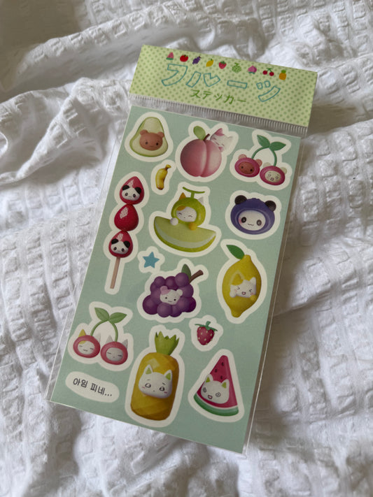 Fruit icons sticker sheet