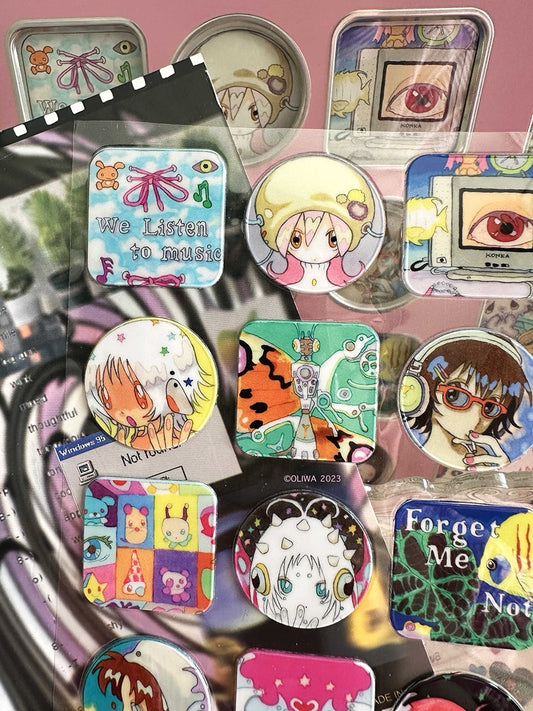 3D space girls sticker sheet