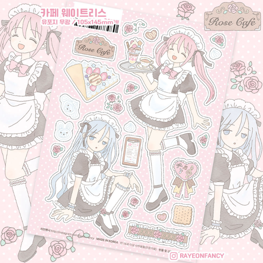 Cafe maid sticker sheet