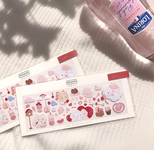 Cupid hearts sticker sheet