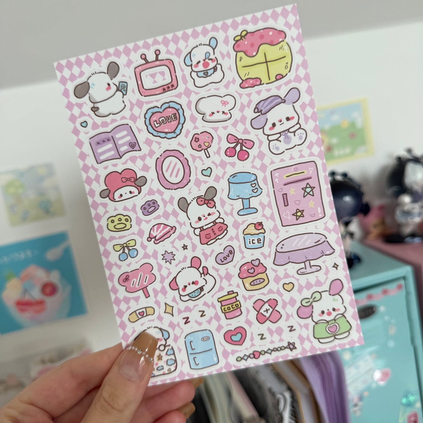 Bedtime doggy sticker sheet