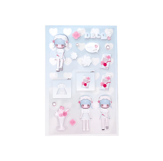 Blue decoration sticker sheet