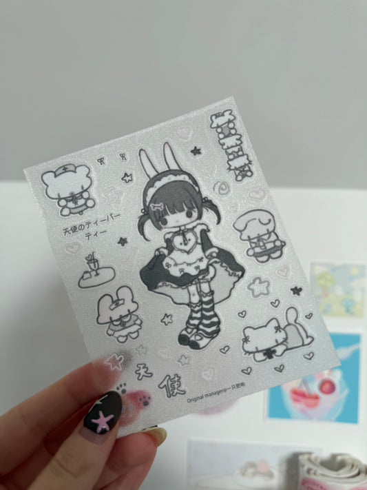 Sparkly maid sticker sheet