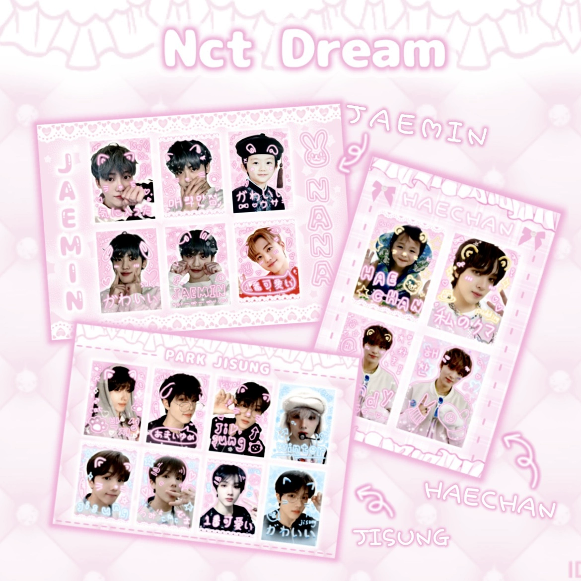 Nct dream character faces sticker sheets