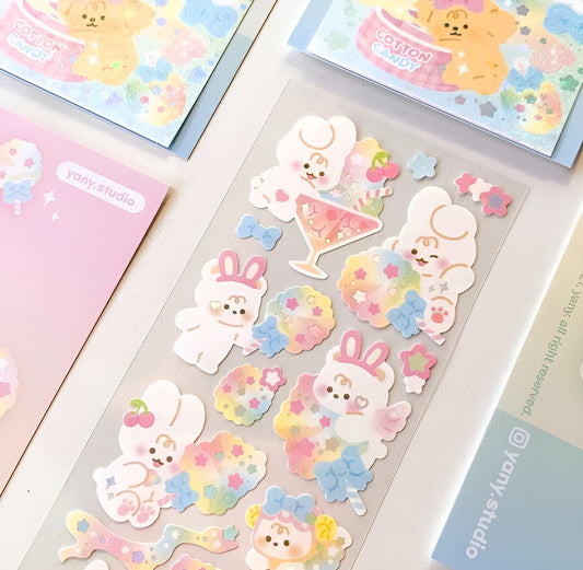 Cotton candy kitchen sticker sheet