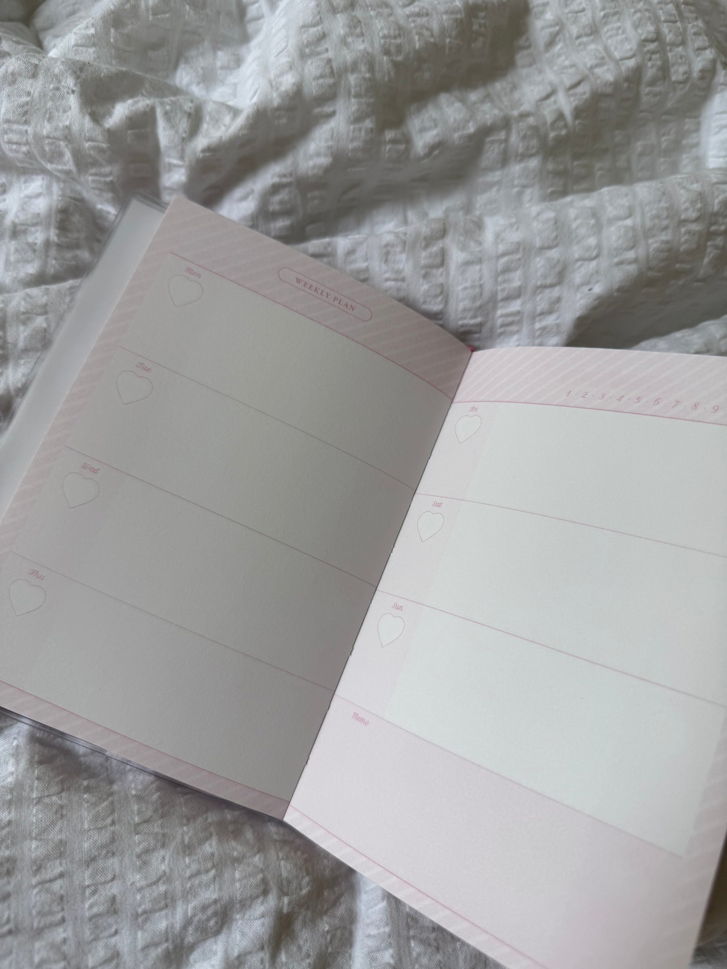Pink gingham planner