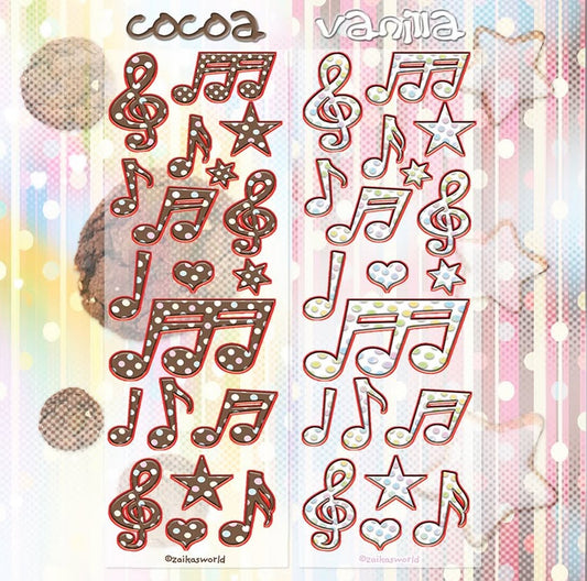 Melodic treats sticker sheets