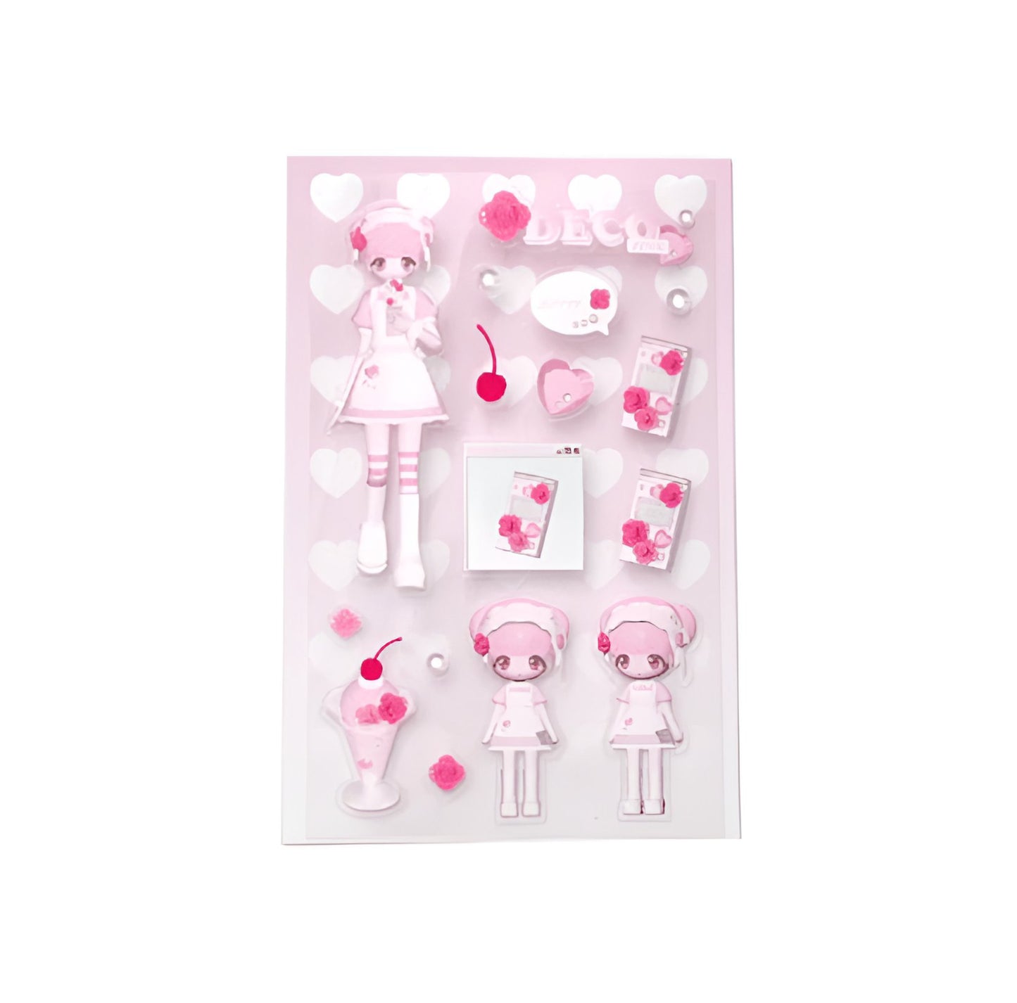 Pink decoration sticker sheet