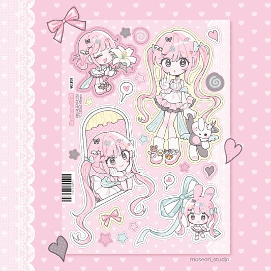 Pink rapunzel sticker sheet