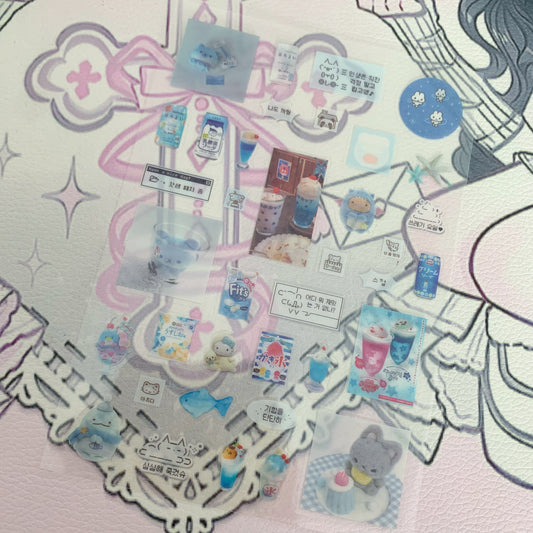 Blue drink sticker sheet
