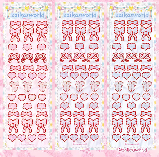 Pastel bows sticker sheet