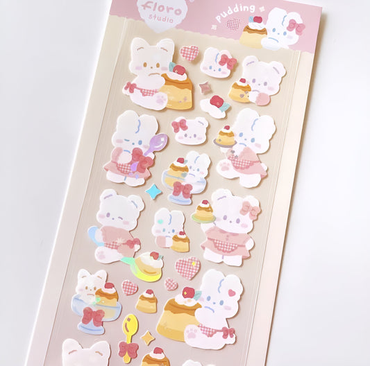 Pudding sticker sheet