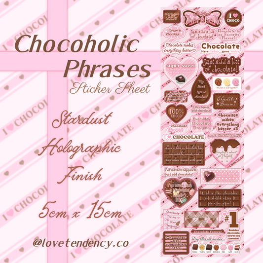 Chocoholic phrases sticker sheet