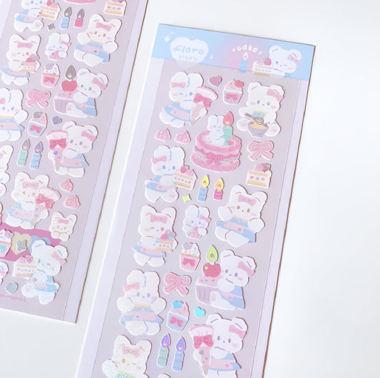 Pink cake sticker sheet