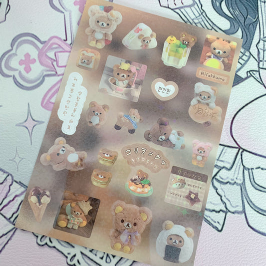 Bear foods sticker sheet